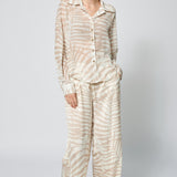 Drawstring Pant Sand Palm Print