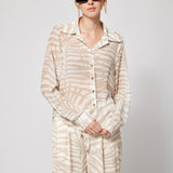 Drawstring Pant Sand Palm Print