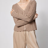 Ribbed Cardigan Mink