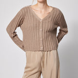 Ribbed Cardigan Mink