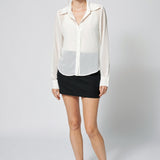 Linen Cotton Mini Skirt Black