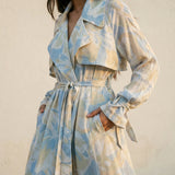 Chiffon Trench Celeste Print