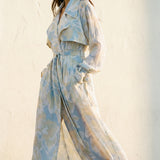 Chiffon Trench Celeste Print