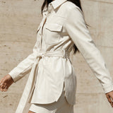 Vegan Leather Western Shacket