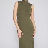 Naomi Modal Ribbed Dress Olive