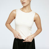 Bamboo Crew Neck Tank Beige