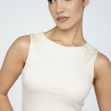 Bamboo Crew Neck Tank Beige