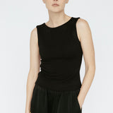 Bamboo Crew Neck Tank Black