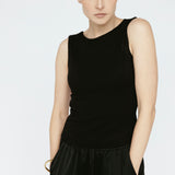 Bamboo Crew Neck Tank Black