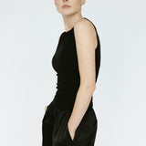 Bamboo Crew Neck Tank Black