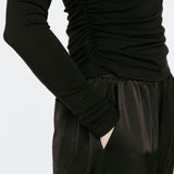 Bamboo Square Neck Long Sleeve Black