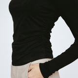 Bamboo Square Neck Long Sleeve Black