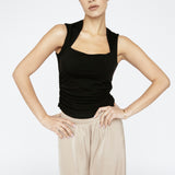 Bamboo Square Neck Tank Black Pre Order