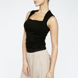 Bamboo Square Neck Tank Black Pre Order