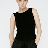 Bamboo Crew Neck Tank Black