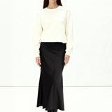 Butter Satin Bias Cut Skirt Black