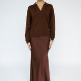 Cashmere Blend Polo Mahogany