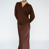 Cashmere Blend Polo Mahogany