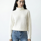 Boucle Textured Sweater Ivory