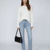 Cashmere Braided Crew Ivory