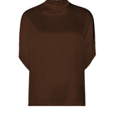Butter Satin Batwing Top Mahogany