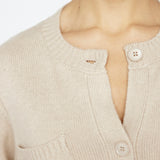 Cashmere Blend Button Sweater Taupe