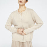 Cashmere Blend Button Sweater Taupe