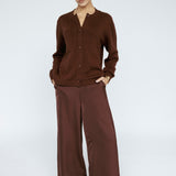 Butter Satin Wide Leg Pant Mahogany