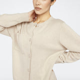 Cashmere Blend Button Sweater Taupe