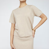 Cashmere Blend Tee Taupe