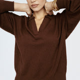 Cashmere Blend Polo Mahogany
