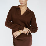 Cashmere Blend Polo Mahogany