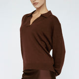 Cashmere Blend Polo Mahogany