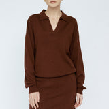 Cashmere Blend Polo Mahogany