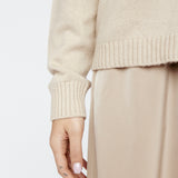 Cashmere Blend Button Sweater Taupe