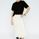 Sequin Midi Skirt Ivory