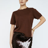 Sequin Midi Skirt Mahogany
