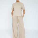 Cashmere Blend Tee Taupe