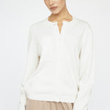 Cashmere Blend Button Sweater Ivory