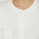 Cashmere Blend Button Sweater Ivory