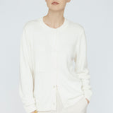 Cashmere Blend Button Sweater Ivory