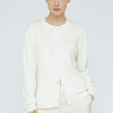 Cashmere Blend Button Sweater Ivory