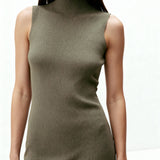Naomi Modal Ribbed Dress Olive