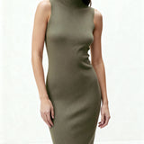 Naomi Modal Ribbed Dress Olive