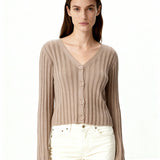 Ribbed Cardigan Mink
