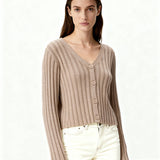 Ribbed Cardigan Mink