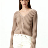 Ribbed Cardigan Mink