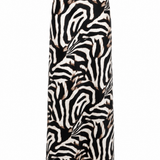 Bias Cut Abstract Zebra Print Skirt
