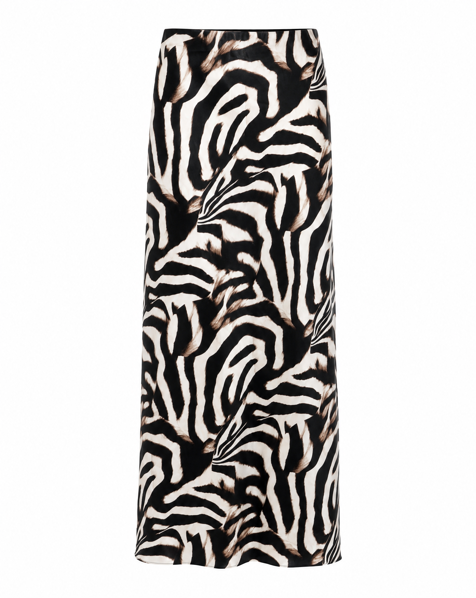 Bias Cut Abstract Zebra Print Skirt