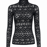 Lace Turtleneck Black